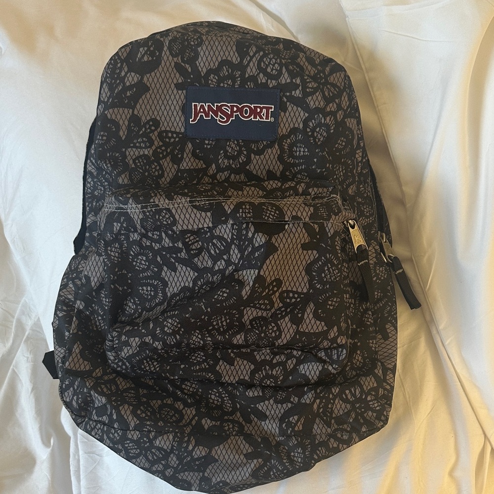 Jansport Vintage Black Floral Lace Backpack